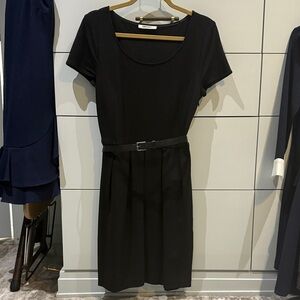 DKNYC Black Midi Dress with Belt